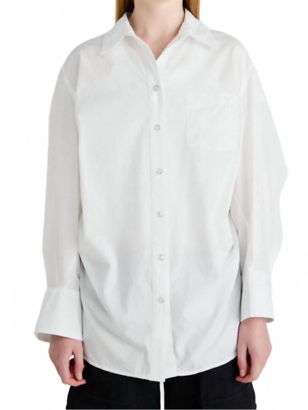FREE PEOPLE sabine tailored shirt in parchment size XS button-down shirt